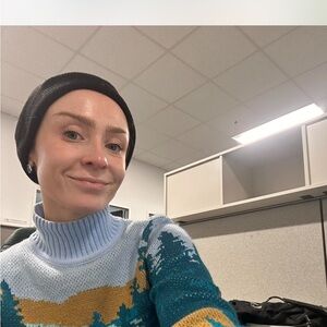 Stylish Blue and Gold Women's Sweater